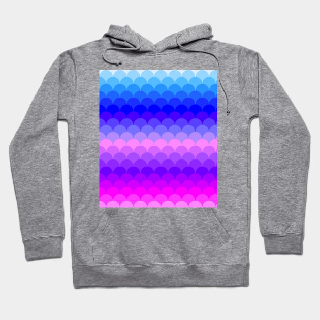 Ombre Rainbow Scales Pattern Hoodie by saradaboru